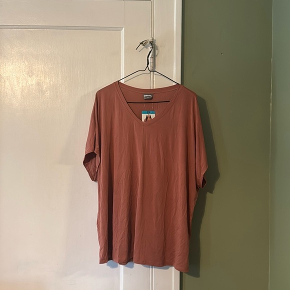 32 Degrees Cool Women's Soft Luxe Short Sleeve V-Neck Top | Red/Pink| 2X - Picture 15 of 15